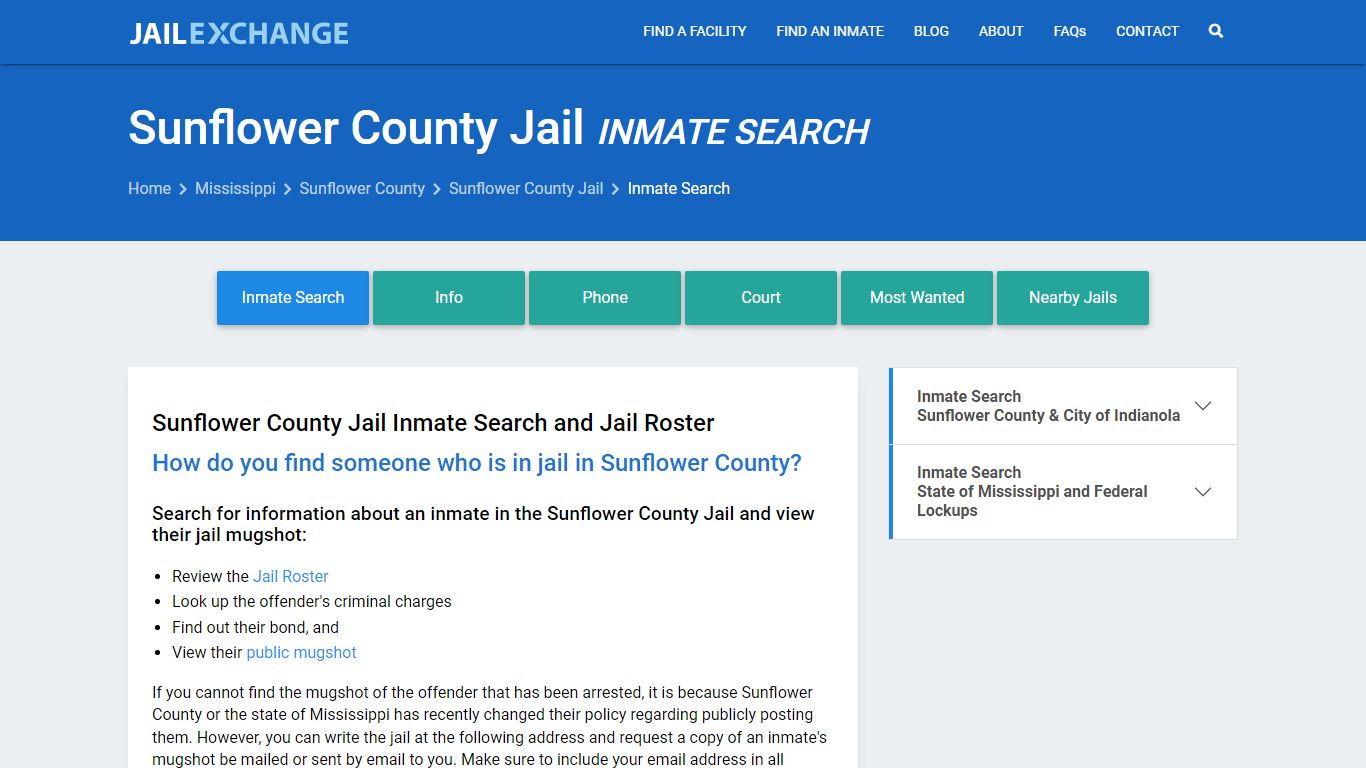 Inmate Search: Roster & Mugshots - Sunflower County Jail, MS