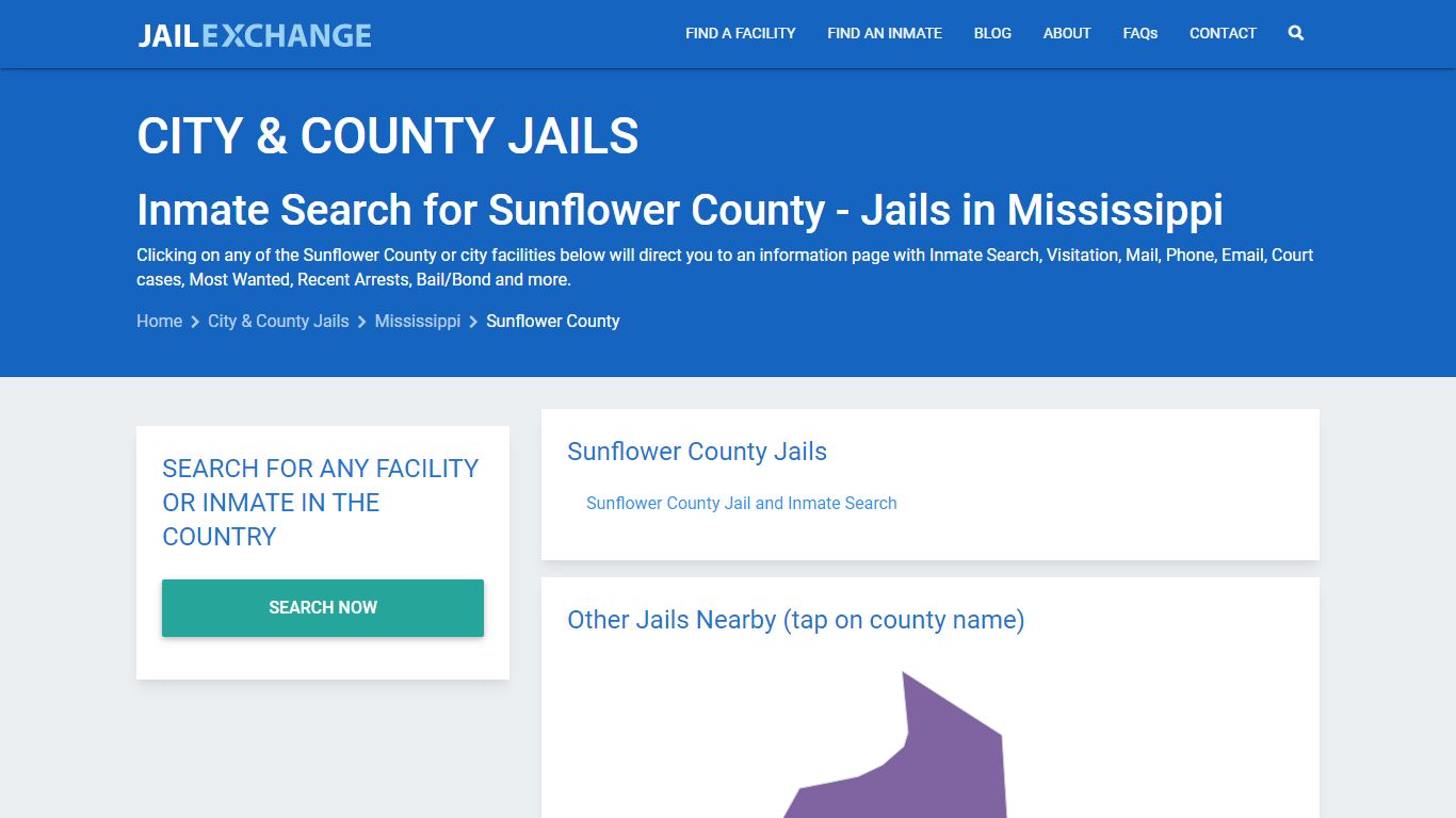 Inmate Search for Sunflower County | Jails in Mississippi - Jail Exchange