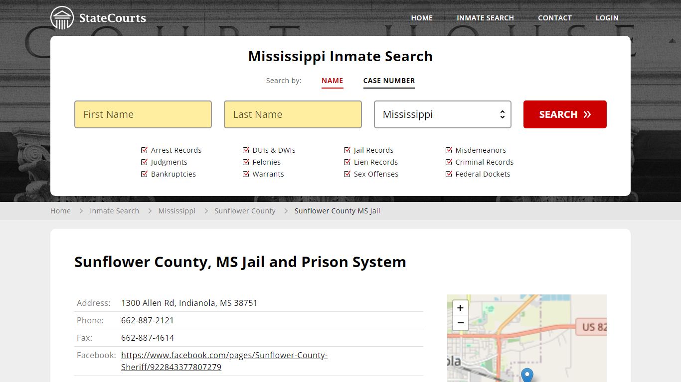 Sunflower County MS Jail Inmate Records Search, Mississippi - StateCourts